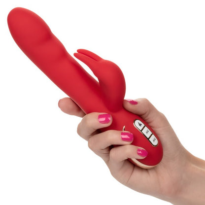 CalExotics Jack Rabbit Signature Heated Silicone Ultra Soft Rabbit - Red