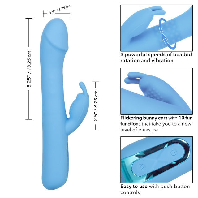 CalExotics Jack Rabbit Elite Rotating Rechargeable Rabbit Vibrator - Blue