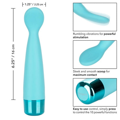 CalExotics Eden Scoop Silicone G-Spot Vibrator - Teal