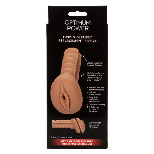 CalExotics Optimum Power Grip-N-Stroke Replacement Sleeve - Brown