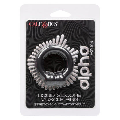 CalExotics Alpha Liquid Silicone Muscle Cock Ring - Black