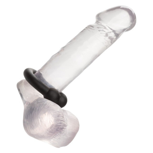 CalExotics Alpha Liquid Silicone Muscle Cock Ring - Black