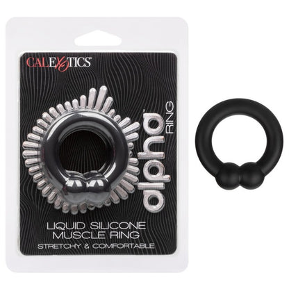 CalExotics Alpha Liquid Silicone Muscle Cock Ring - Black