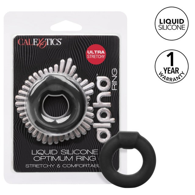 CalExotics Alpha Liquid Silicone Optimum Cock Ring - Black