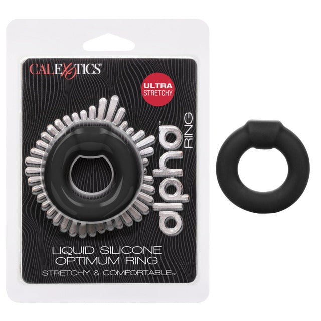 CalExotics Alpha Liquid Silicone Optimum Cock Ring - Black