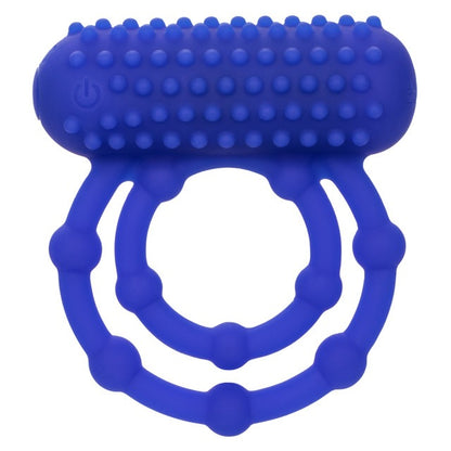 CalExotics 10 Bead Rechargeable Vibrating Maximus Ring - Blue