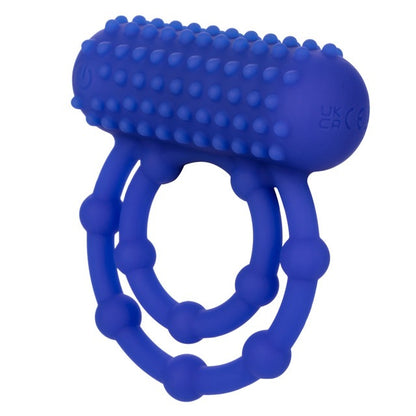 CalExotics 10 Bead Rechargeable Vibrating Maximus Ring - Blue