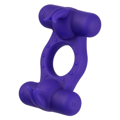 CalExotics Silicone Rechargeable Triple Orgasm Enhancer Cock Ring - Purple