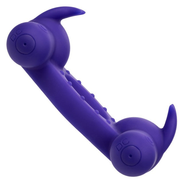 CalExotics Silicone Rechargeable Triple Orgasm Enhancer Cock Ring - Purple