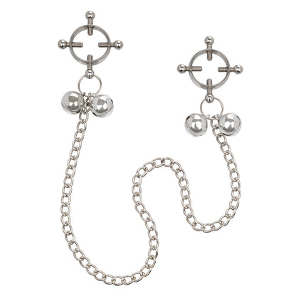 CalExotics Nipple Grips 4-Point Nipple Press with Bells - Silver