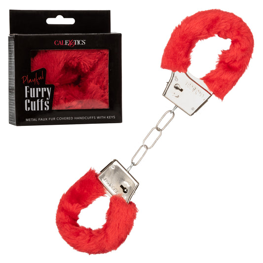 CalExotics Playful Furry Cuffs - Red