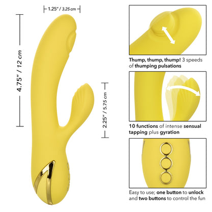 California Dream San Diego Seduction Thumping Rabbit Vibrator - Yellow