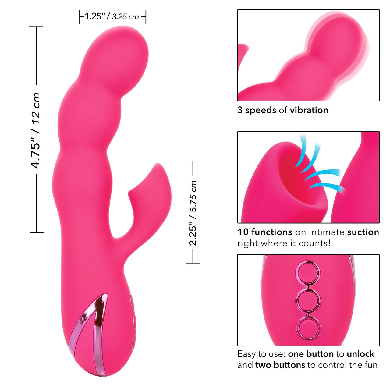 California Dream Oceanside Orgasm Rabbit Vibrator - Pink