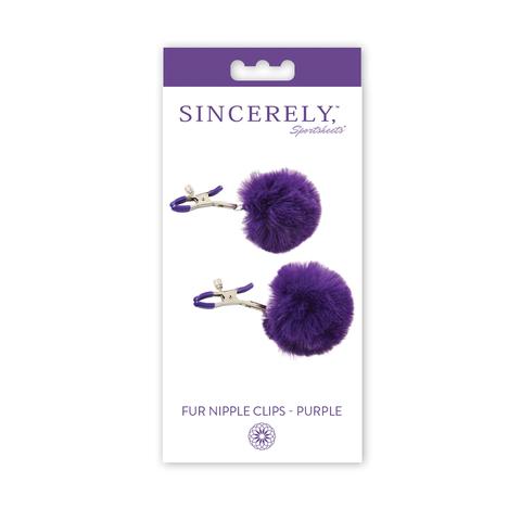 Sportsheets Sincerely Fur Nipple Clips - Purple