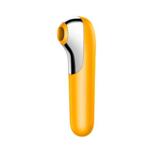 Satisfyer Dual Love Rechargeable Air Pulse Vibrator with App Control - Yellow