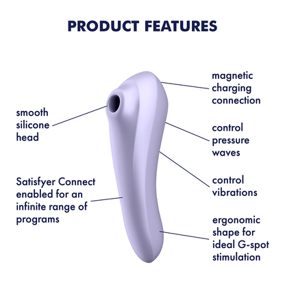 Satisfyer Dual Pleasure Air Pulse Vibrator with App Control - Mauve