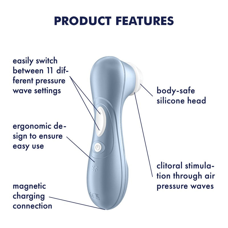 Satisfyer Pro 2 Rechargeable Air Pulse Clitoral Stimulator - Blue