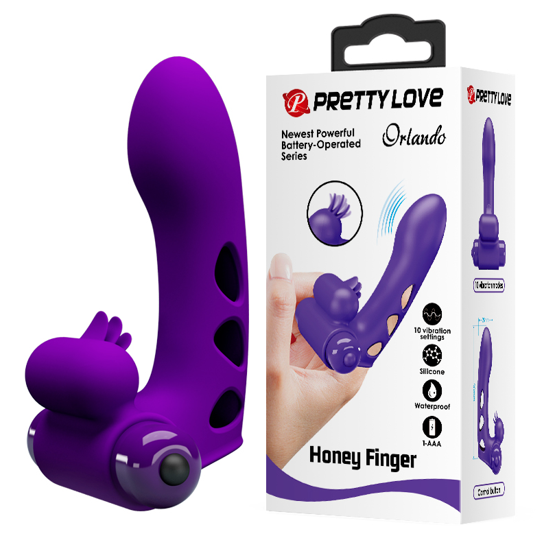 Pretty Love Orlando Honey Finger Vibrator with Clitoral Stimulator