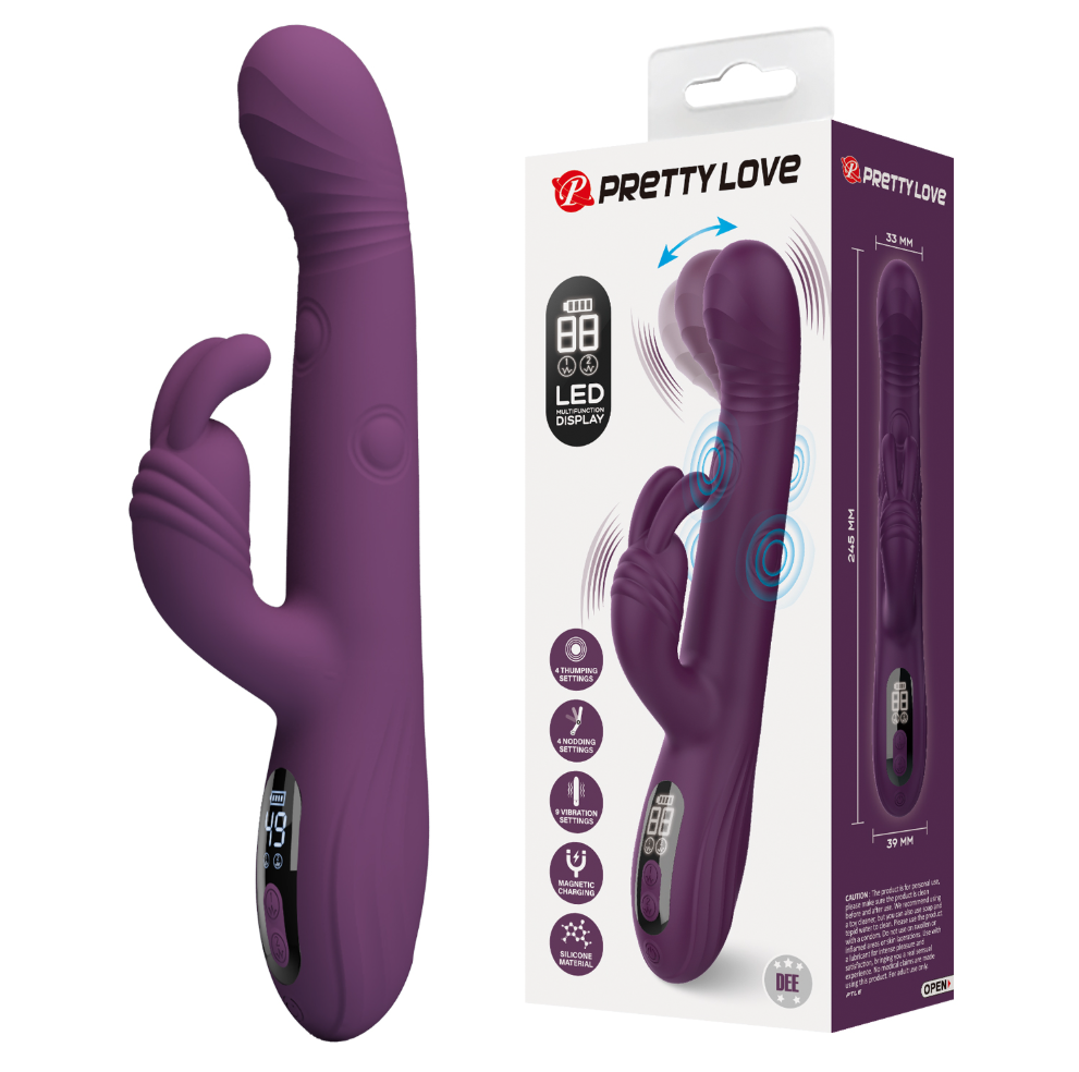 Pretty Love Rechargeable Thumping & Nodding Rabbit Vibrator