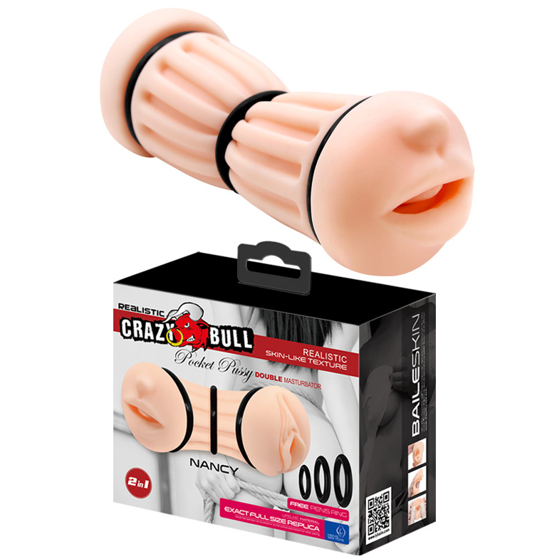 Crazy Bull Nancy Realistic Mouth & Vagina 3-Ring Stoker