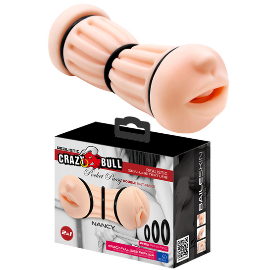 Crazy Bull Nancy Realistic Mouth & Vagina 3-Ring Stoker