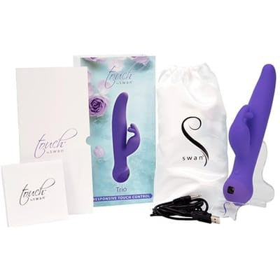 Swan Touch Duo Rechargeable Rabbit Vibrator - Purple