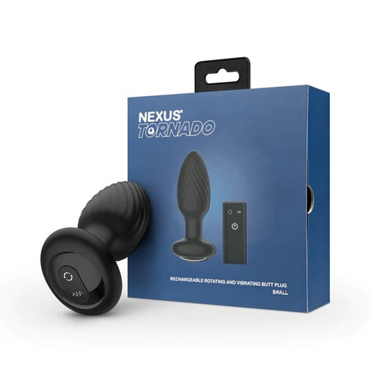 Nexus Tornado Rechargeable Rotating And Vibrating Butt Plug - Small - Black