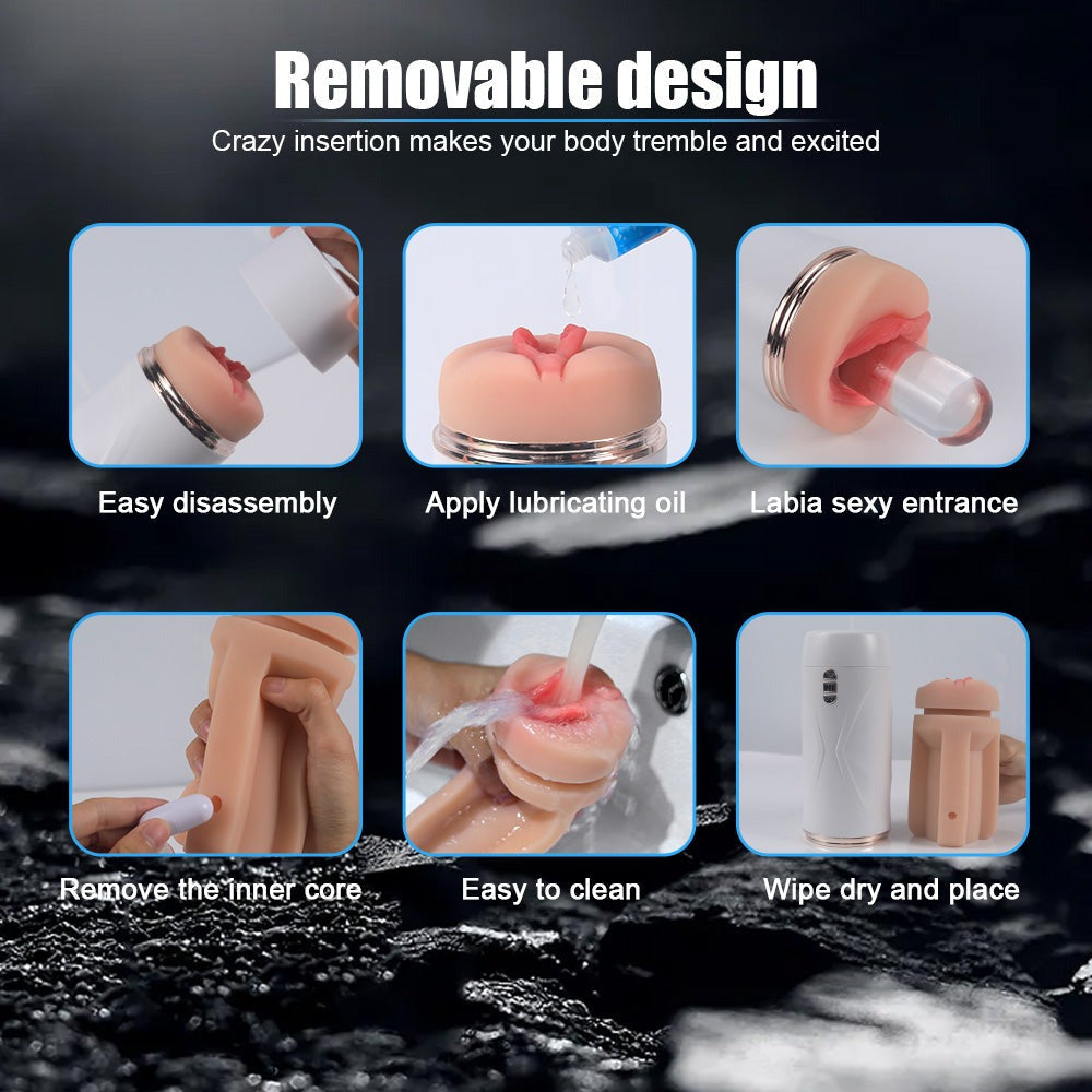 Juicy Lamour Riley Cup Suction & Vibration Realistic Vaginal Masturbator