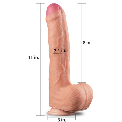 Lovetoy Products Dual Layered Silicone 11" Nature Cock - Light