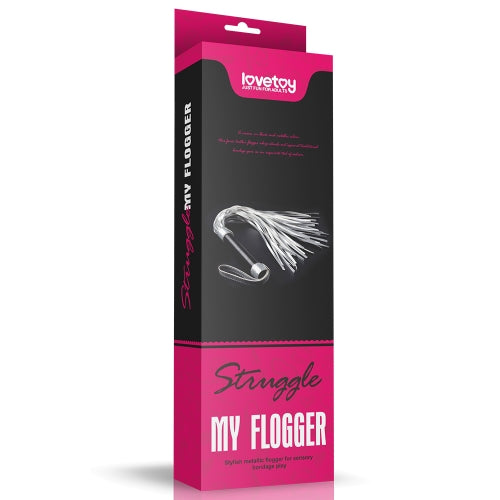 Lovetoy Products Struggle My Flogger - Black &amp; Silver