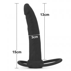 Lovetoy Products Silicone Fantasy Double Prober Cock Ring - Black