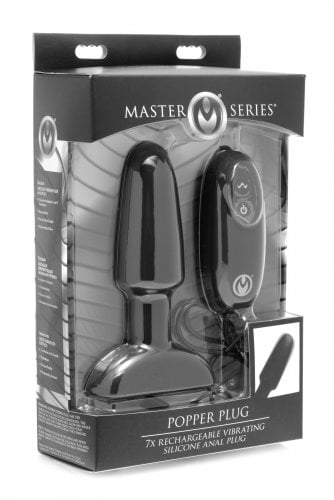 XR Brands Master Series Popper Plug 7X Rechargeable Vibrating Silicone Anal Plug