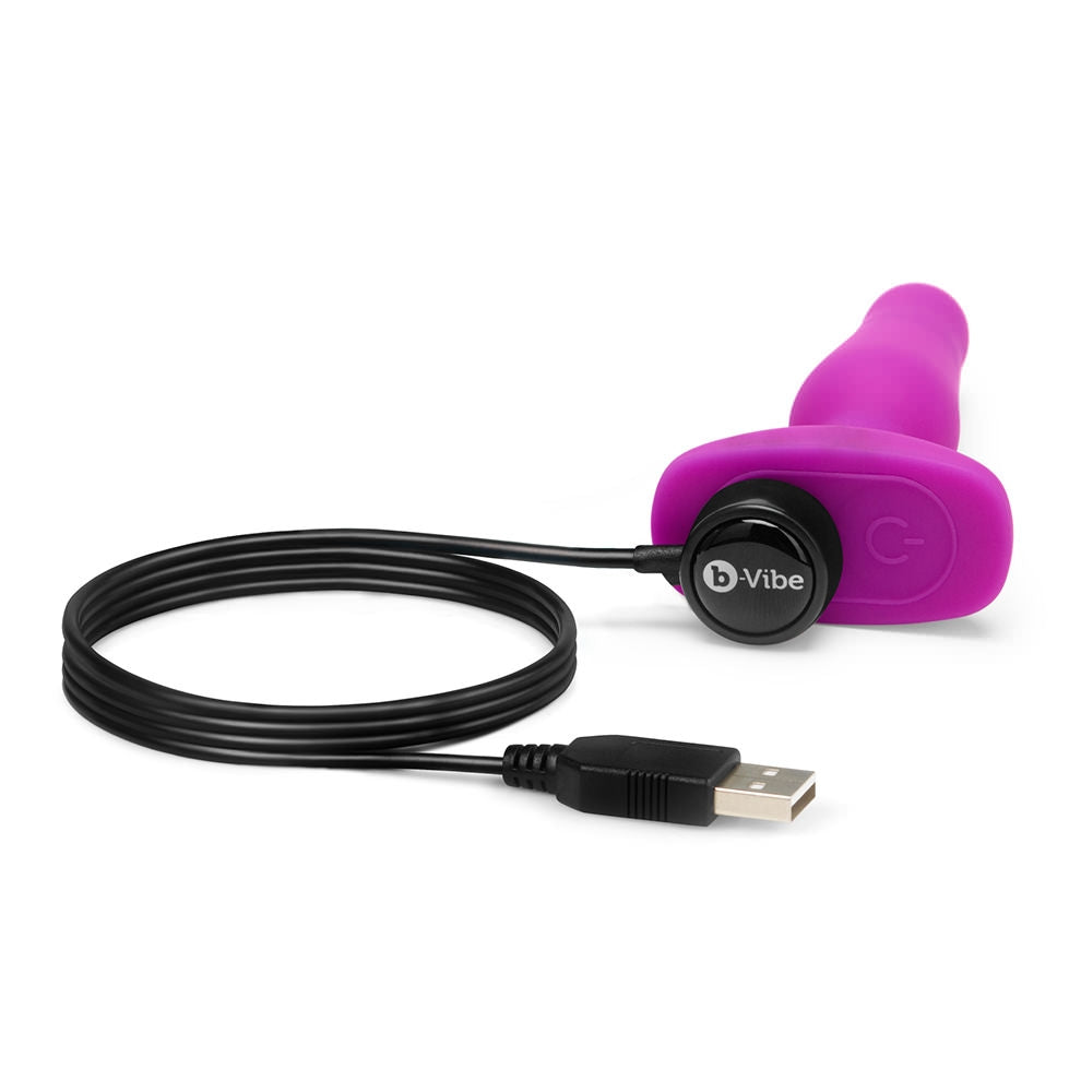 b-Vibe Novice Rechargeable Butt Plug with Remote Control - Fushia