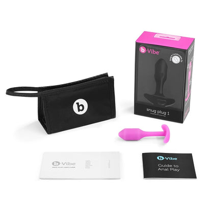 b-Vibe Snug Plug 1 Weighted Silicone Butt Plug - Fushia