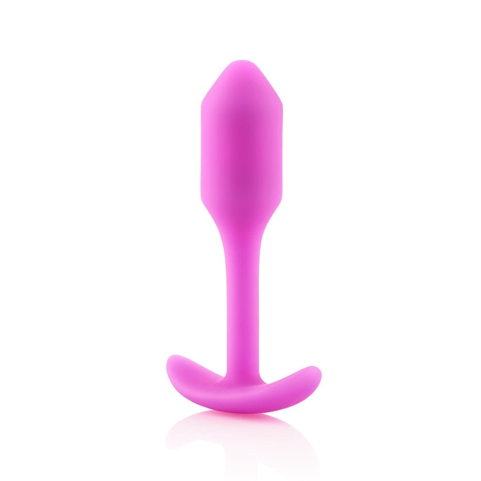 b-Vibe Snug Plug 1 Weighted Silicone Butt Plug - Fushia