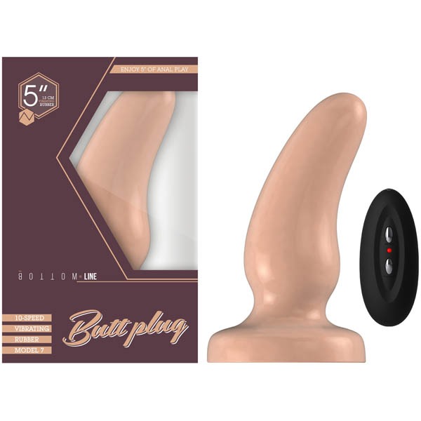 Shots Toys Bottom Line 5" Vibrating Buttplug - Model 7 - Light