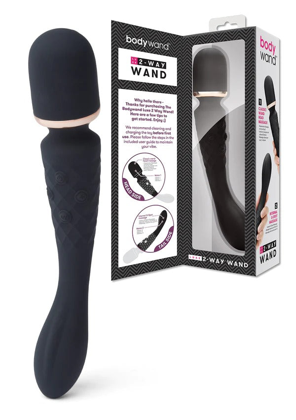 Bodywand Luxe 2-Way Wand Internal &amp; External Rechargeable Massager - Black