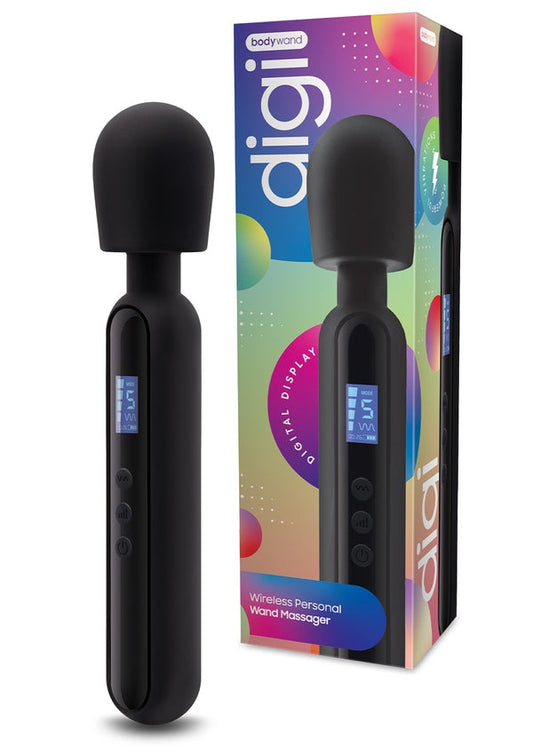 Bodywand Digi Wireless Personal Wand Massager with Digital Display - Black