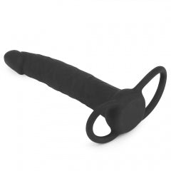 Lovetoy Products Silicone Fantasy Double Prober Cock Ring - Black