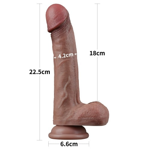 Lovetoy Dual Layer 9" Silicone Nature Cock Dildo