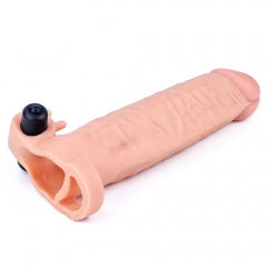 Lovetoy Products +2" Vibrating Pleasure X-Tender Extension Sleeve with Ball Strap - Light