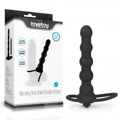 Lovetoy Products Vibrating Rock Balled Double Prober Cock Ring - Black