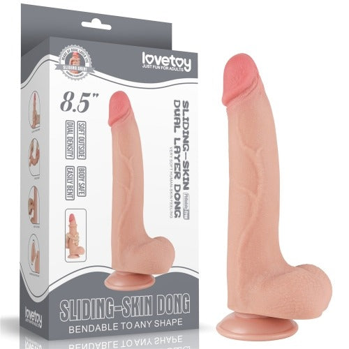 Lovetoy Sliding-Skin Dual Layer 8.5 Realistic Dildo Dong Suction Cup