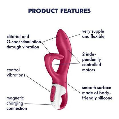 Satisfyer Rechargeable Embrace Me Rabbit Vibrator - Berry