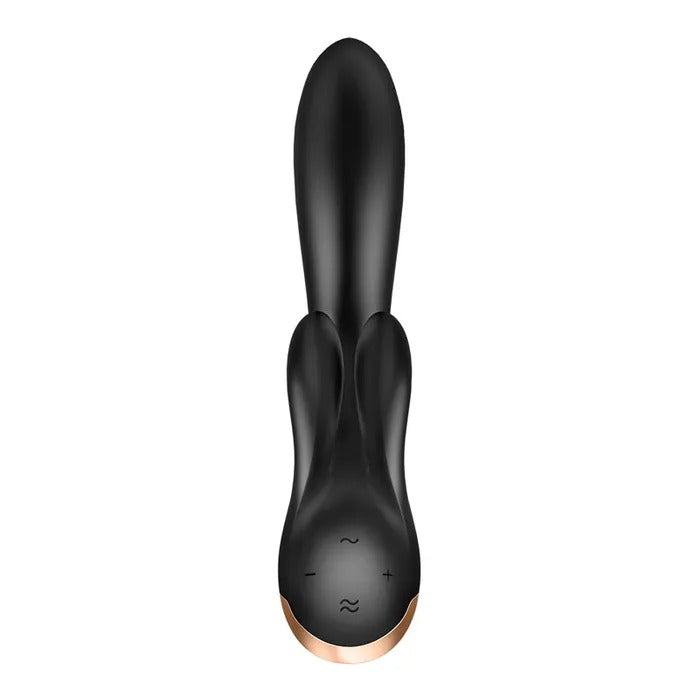 Satisfyer Rechargeable Double Flex Rabbit Vibrator with App Control - Black