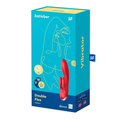 Satisfyer Rechargeable Double Flex Rabbit Vibrator with App Control - Red