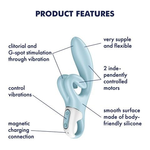 Satisfyer Touch Me Rechargeable Rabbit Vibrator - Blue