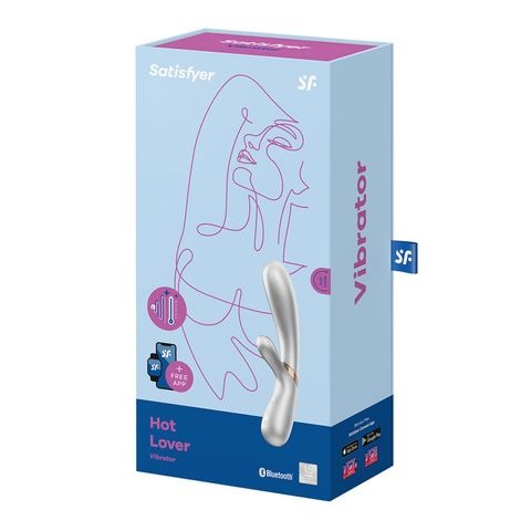 Satisfyer Hot Lover Rechargeable Rabbit Vibrator with App Control - Silver