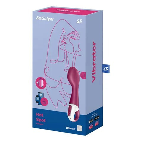 Satisfyer Hot Spot Rechargeable Heated G-Spot Vibrator with App Control - Berry