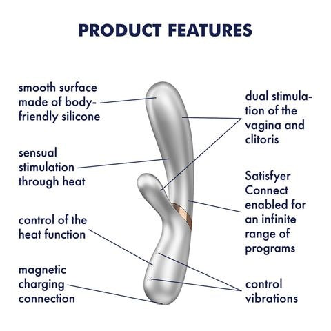 Satisfyer Hot Lover Rechargeable Rabbit Vibrator with App Control - Silver